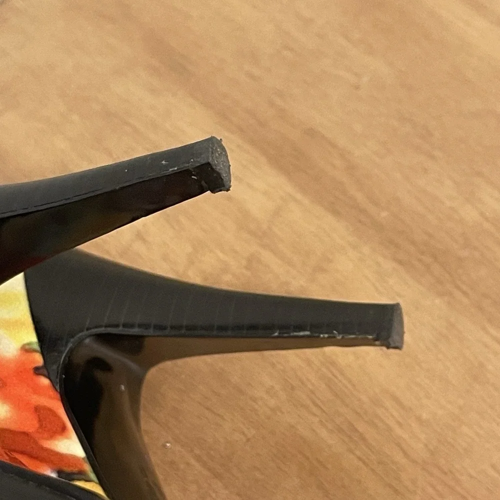 Bandolino Colorful Floral Peep‎ Toe Stiletto Pumps Maximalist Heels Size 7.5